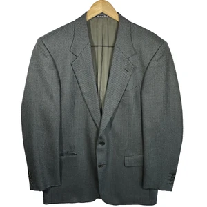 Valentino Uomo Italy Wool Tweed Blazer Jacket Sz 42L Beige Black Sport Coat - Picture 1 of 11
