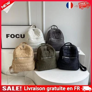 fr Quilted Knapsack Multi-pocket Nylon Shoulder Bag Women School Bag Travel Gym - Photo 1/15