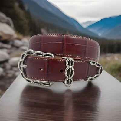 Brighton DALLAS CLASSIC Croco Leather Belt Size 30  Made in USA   B10453 - Image 1 of 4