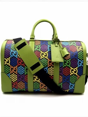 Bolso de Lona Gucci Psicodélico Extremadamente RARO EXCLUSIVO LIMITADO VERDE ¡NUEVO! Foto 1 de 4