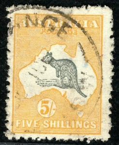 AUSTRALIA KGV Kangaroo Stamp SG.30 5s ROO (1915) Used V/XFU Cat £350+ CBLUE125 - Picture 1 of 6