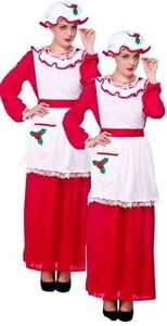Mrs Santa Claus Vintage Adults Ladies Santas Outfit Fancy Dress Costume - Picture 1 of 3