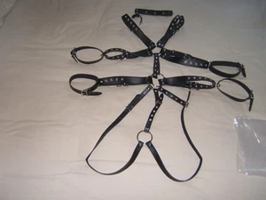 Leather chest harness with Collar and arm straps. Size M/L fully adjustable - Bild 1 von 2