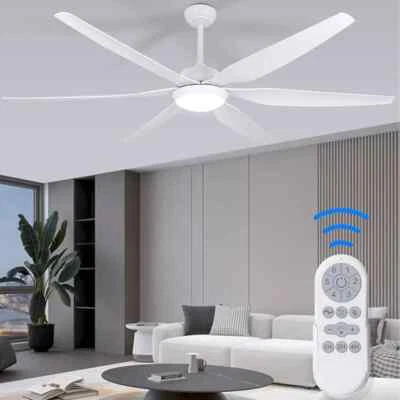 65" Indoor / Outdoor Ceiling Fan, Reversible, 6 Speeds, 3CCT LED Light + Remote - Image 1 of 4