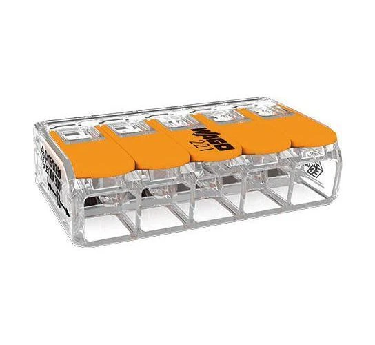 5 Pole Terminal Block / Splicing Connector with Lever Lock, 6mm, 450V - WAGO - Image 1 of 1