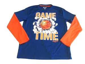 Camisa Raglán De Colección Rawlings GAME TIME Juvenil XL Azul Naranja Manga L Cuello Redondo Nueva Sin Etiquetas - Imagen 1 de 7