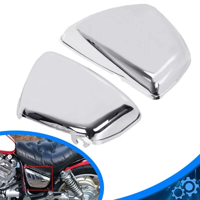 Left Right Chrome Battery Side Cover For Yamaha Virago 1100 XV1100 XV750 XV700 - Image 1 of 4
