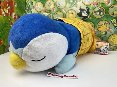 Pokemon Peluche PIPLUP Dormir Acostado DX Almohada Cojín Rollo Manta Muñeca Figura Foto 1 de 4