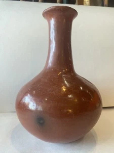 Santa Clara Maricopa? Pueblo Tall Neck Vase Pottery Redware 1950 10.5” Tall X7.5 - Picture 1 of 11