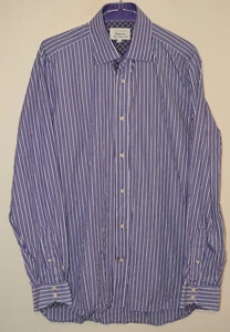 Ted Baker Endurance Classic Fit Purple Stripe Formal Shirt Size 15.5 - Picture 1 of 5