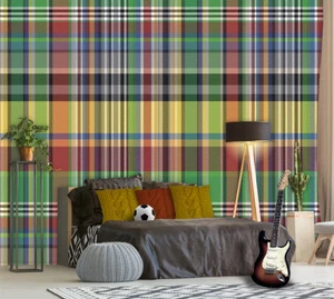 Restposten Restrolle Vlies Fototapete Karo kariert bunt Textil Optik 200 x 300cm - Bild 1 von 1