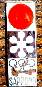 1972 Japan SAPPORO Olympic Pin Badge, Blue Snowflake Logo Mark, Peeling Off - Picture 1 of 3