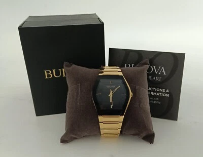 Bulova 97A164 Gemini Men's Wristwatch Black Gold-Tone Stainless Steel GL34 40mm - Image 1 of 4