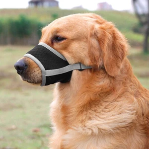 Dog Safety Muzzle Breathable Mesh Mouth Cover for Small Medium Large Dog Grey XS - Picture 1 of 11