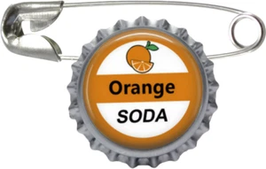 1 Orange Soda Bottle Cap Pin - Picture 1 of 1