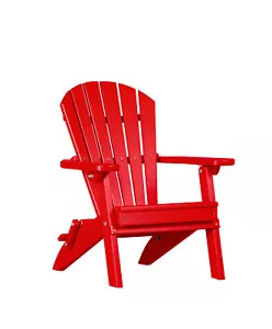 KIDS FOLDING ADIRONDACK CHAIR - 4 Season Recycled Child Sized Furniture RED - Picture 1 of 2