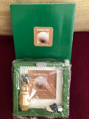 Green Wood Photo Golf Frame 4x4 inside 6” square outer Shadow Box Ball Club NEW - Image 1 of 4