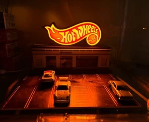 Hot Wheels Themed LED Lamp Light Box Neon Sign 3D Printed Decor Display 7x3 in - Picture 1 of 7