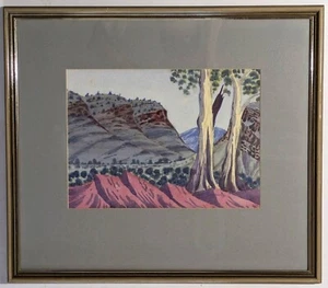 Framed Hermannsburg Watercolour  — Edwin Pareroultja — MacDonnell Ranges - Bild 1 von 8