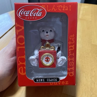 "Nuevo Mini Reloj Coca Cola Blanco Oso Polar Nuevo En Caja 3""" Foto 1 de 2