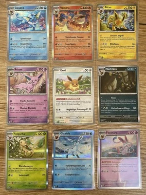 Alle Evoli (Eeveelutions) Entwicklungen Holo deutsch - PokémonKarten Sammlung - Bild 1 von 4