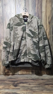 Cabela's Berber Fleece WindShear Hooded Jacket Outfitter High Plains Camo Sz XL - Image 1 of 4
