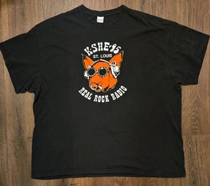 Radio d'epoca anni 90 K-SHE 95 St Louis 1972 logo Real Hog Radio uomo 2X Gliden pesante - Foto 1 di 6
