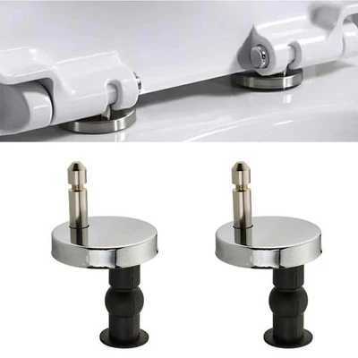 PAIR OF QUALITY TOP FIX WC TOILET SEAT HINGE FITTINGS QUICK RELEASE HINGES