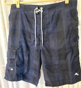Bañador Tommy Bahama azul a cuadros para hombre talla grande - Imagen 1 de 5