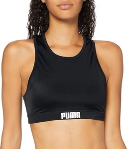 Top de bikini Puma para mujer espalda cruzada, negro talla L - Imagen 1 de 10