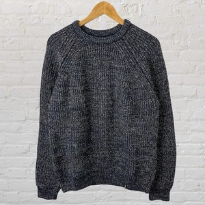 Finisterre Pullover Zopfmuster Fischerpullover Wollmischung Blau Herren Large - Bild 1 von 5
