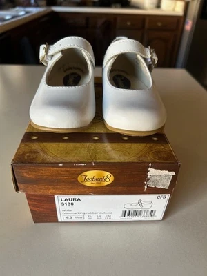 Vestido Footmates Niñas Laura 6 M Mary Jane Blanco Formal Clásico Nuevo Cuero Foto 1 de 4
