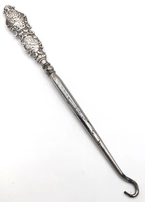 Antique Late 1800s Button Hook Spooner Clowes & Co Sterling Silver Angel - Image 1 of 4