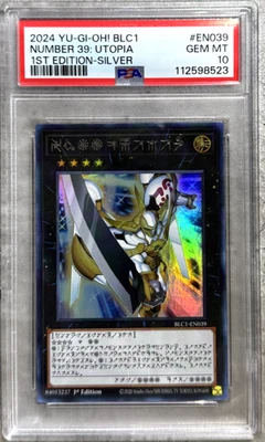 Yugioh Card 1st Ed. Number 39: Utopia PSA 10 Gem Mint, Silver BLC1-EN039 2024 - Image 1 of 4