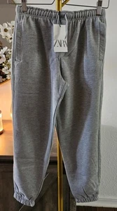 Zara Embroidered Text Pants, Light Gray Size 11/12 years - Picture 1 of 4