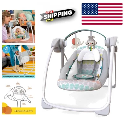 Columpio Portátil para Bebé con Música 6 Velocidades Ajustable Caprichoso Salvaje Diseño Compacto Foto 1 de 4