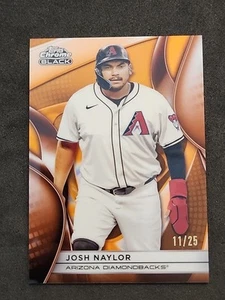 2025 Topps Chrome Black Josh Naylor Orange Parallel /25 SSP Diamondbacks - Picture 1 of 3