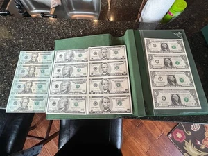 World Reserve Monetary Exchange Uncut $1, $5, $10, $20 (16 bills $144) in Binder - Picture 1 of 24