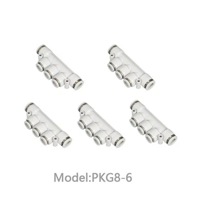 5xPneumatic Connector 5 Way 8 mm to 6 mm OD Tube Push Fit Manifold Quick Fitting - Image 1 of 4