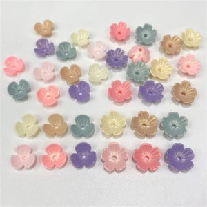100PCS Resin Colorful Three petals flowers five petals flowers Beads pendant - Picture 1 of 19