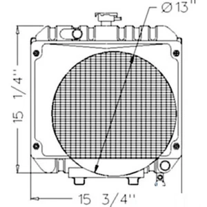 212077 Compact Tractor Radiator - 11 5/8 x 14 1/2 x 1 1/8 Fits Kubota - Picture 1 of 3