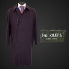 Pal Zileri Overcoat Coat Plum Purple Merino Wool Long Made In Italy Smart Long S