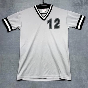 Vintage 80s Majestic Kadenas Jersey Boys XL Gray V-Neck Short Sleeve Pullover - Picture 1 of 9
