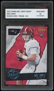 MAC JONES 2021 PANINI DRAFT INSTANTÁNEO NOCHE 10 TARJETA DE NOVATO #12 PATRIOTAS - Imagen 1 de 1