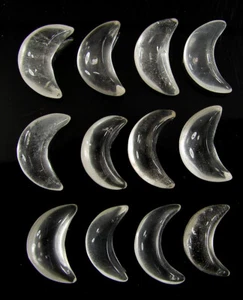 72.40 Ct Natural Clear Quartz 16-18 mm Gemstone Moon Cabochon 12 Pcs Lot - 63232 - Picture 1 of 5
