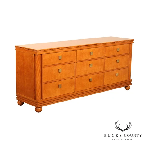 Hickory White 'Genesis' Coll. Biedermeier Style Inlaid Satinwood Triple Dresser Cover