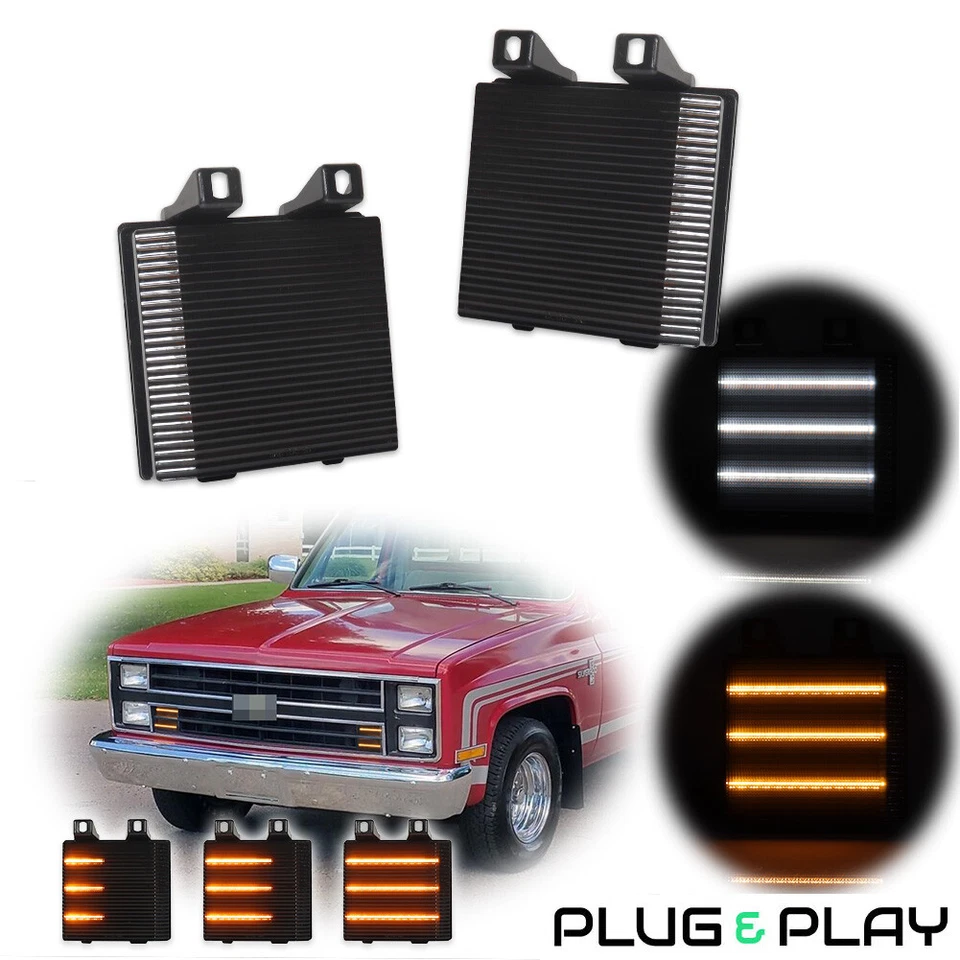 2 светодиодных передних сигнальных фонаря с последовательным переключателем дыма для пикапа Chevy GMC - Изображение 1 из 4