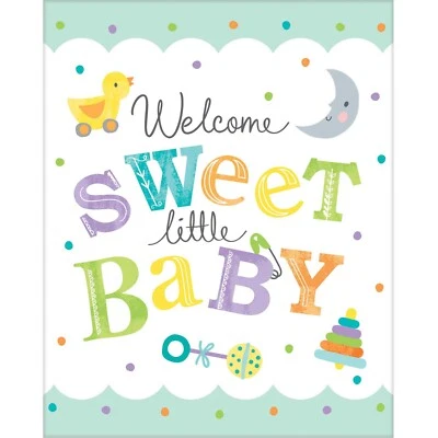 8 pk Baby Shower Welcome Sweet Little Baby Party INVITATIONS Cards Supplies - Image 1 of 4