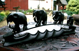 ANTIGUO PUENTE ELEFANTE ÉBANO 4 - Imagen 1 de 2
