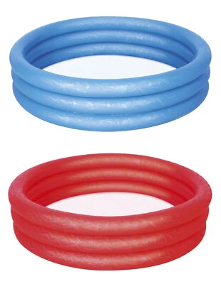 2x Kinderpool Ø 152 cm Planschbecken Pool Badebecken Babybecken blau + rot EA - Bild 1 von 4